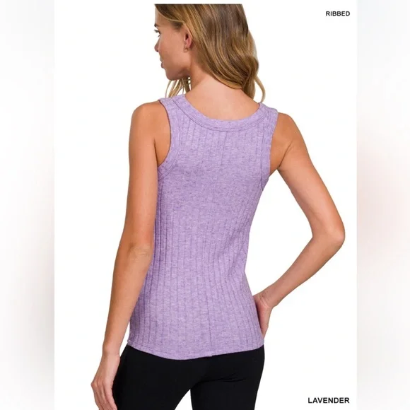 114 ❤️Zenana 6 colors MELANGE RIB TANK TOP - Picture 3 of 8